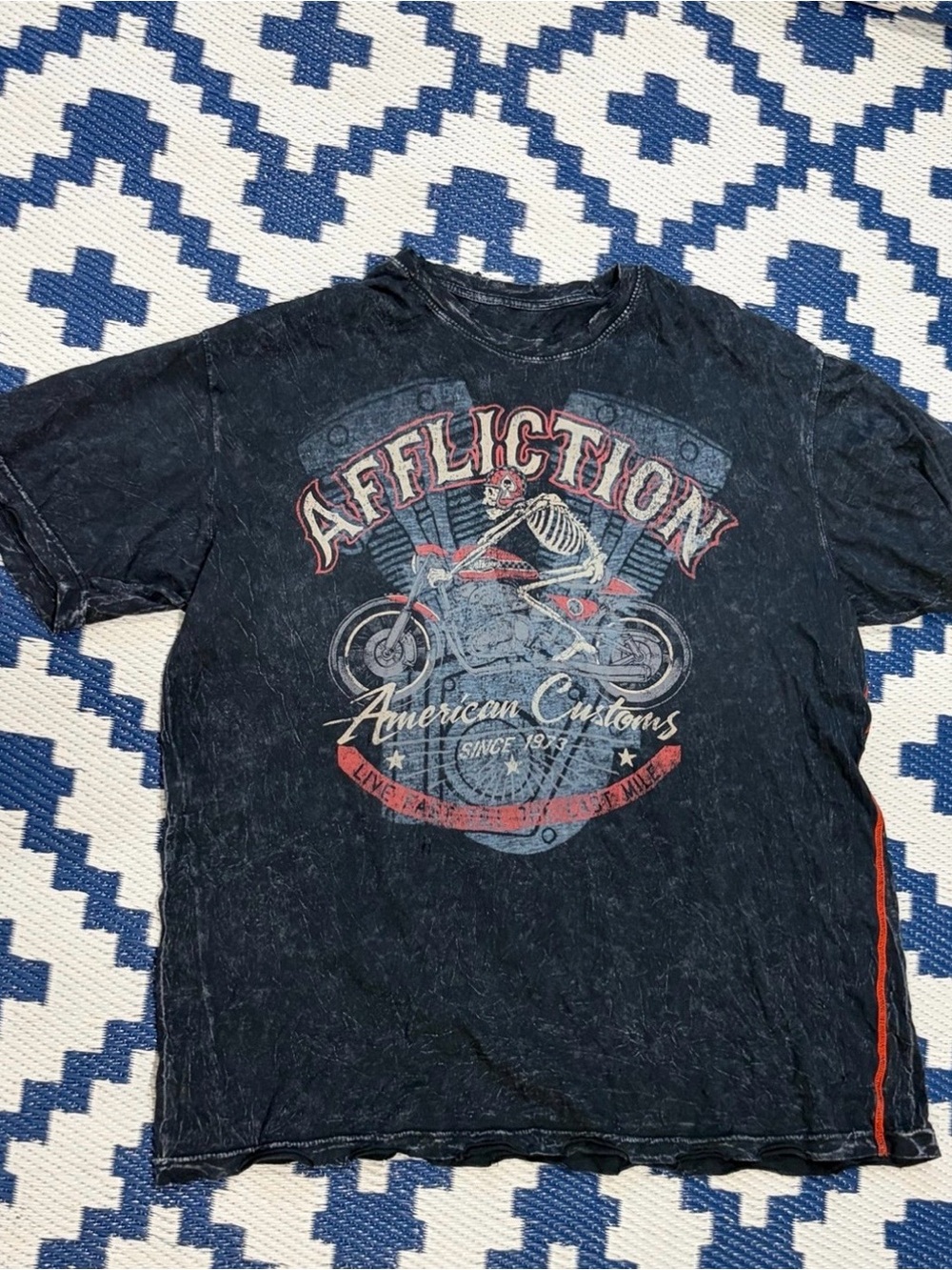 Affliction Live Fast Biker Motorcycle Graphic Reversible Shirt Men’s 3XL